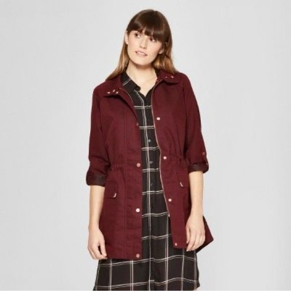 a new day Women's Burgundy & Rose Gold Utility Jacket
